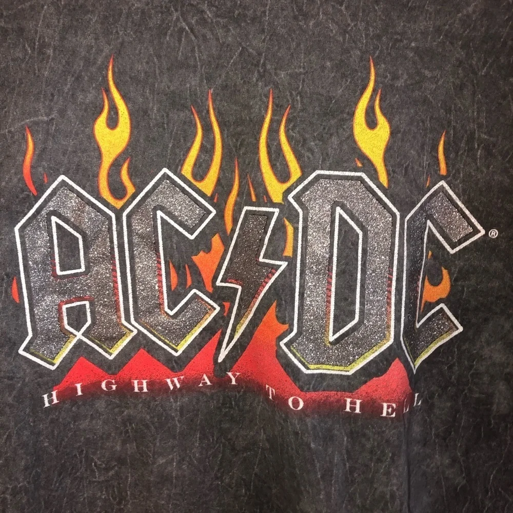 AC/DC Acid Wash Highway to Hell Graphic Band TShirt